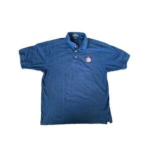 Heritage Cross Pima cotton men’s navy blue polo shirt NMMI large short sleeve